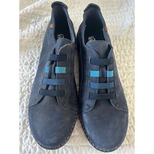 Jungla Spain 5816 Navy Blue Leather Elastic Slip On Comfort Shoes 41 EU 8